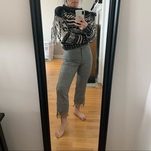 Topshop Houndstooth Fringe Pant